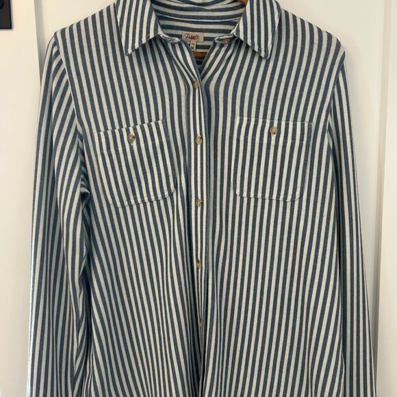 Faherty Tops - Faherty Legend™ Sweater Shirt in Navy Blazer Stripe, Size Medium